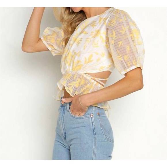 NEW EN SAISON audrey top in yellow - Picture 3 of 4